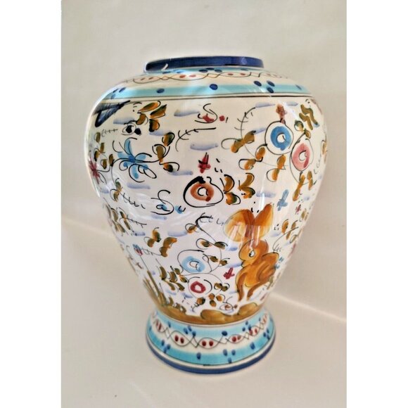 Hand Painted Ceramic Vase - Frazarte Portugal - 7" - 17th Century Style - Picture 4 of 12